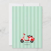 Rode scooter-uitnodiging kaart (Achterkant)