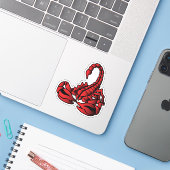 Rode Scorpion, tribale kunststijl Sticker (Laptop met iPhone)