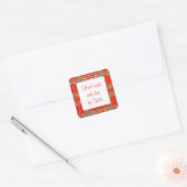 RODE SCOTT TARTAN 1,5" Vierkante "Handgemaakte" St Sticker (Envelop)