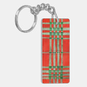 RODE SCOTT TARTAN Acryl Rechthoek Sleutelhanger (Voorkant Links)