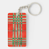 RODE SCOTT TARTAN Acryl Rechthoek Sleutelhanger (achterkant)