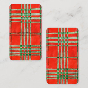 Rode Scott-tartan bladwijzer - 3,5x2 kaart Notitiekaartje