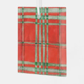 RODE SCOTT TARTAN Glas Vierkante Ornament (Voorkant links)