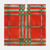 RODE SCOTT TARTAN Glas Vierkante Ornament (Achterkant)