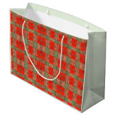 RODE SCOTT TARTAN Grote Gift Bag Groot Cadeauzakje (Achterkant Gekanteld)