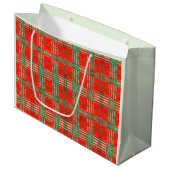 RODE SCOTT TARTAN Grote Gift Bag Groot Cadeauzakje (Voorkant Gekanteld)