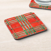 RODE SCOTT TARTAN Harde Plastic Onderzetters (Linkerzijde)