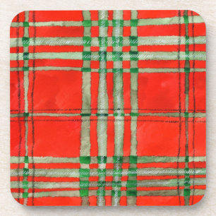 RODE SCOTT TARTAN Harde Plastic Onderzetters