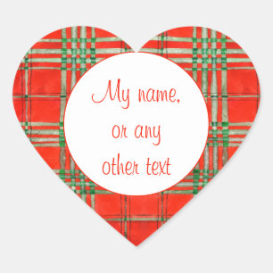 RODE SCOTT TARTAN Heart Matte Stickers