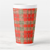 RODE SCOTT TARTAN Hoge Latte Mok (Voorkant)