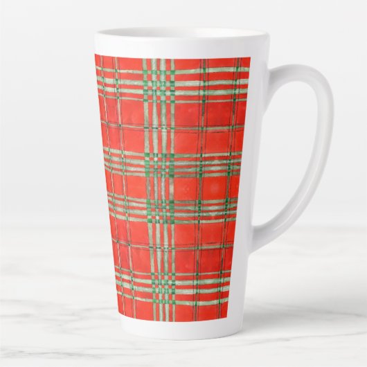 RODE SCOTT TARTAN Hoge Latte Mok (Rechts)