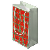 RODE SCOTT TARTAN Kleine Gift Bag Klein Cadeauzakje (Voorkant Gekanteld)