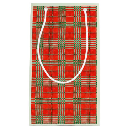 RODE SCOTT TARTAN Kleine Gift Bag Klein Cadeauzakje (Voorkant)