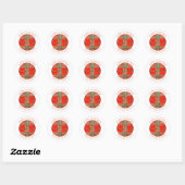 RODE SCOTT TARTAN Kleine ronde envelop afdichtinge Sticker (Vel)