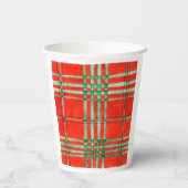 RODE SCOTT TARTAN papieren bekers (Achterkant)