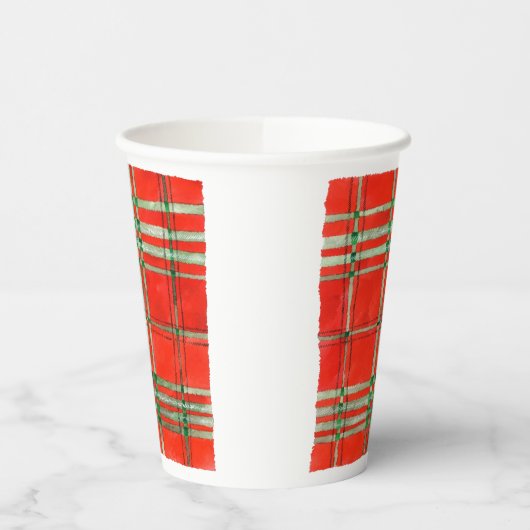 RODE SCOTT TARTAN papieren bekers (Links)