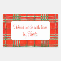 RODE SCOTT TARTAN Rechthoekige "Handgemaakte" Stic