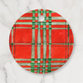 RODE SCOTT TARTAN Ronde "Hand Made" Labels (Achterkant)