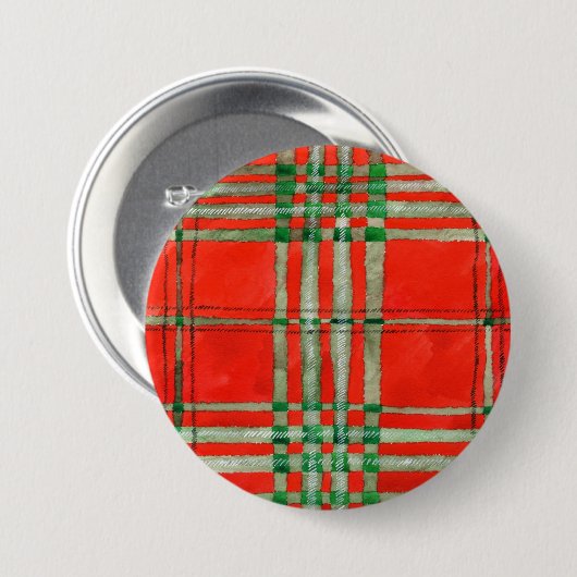 RODE SCOTT TARTAN Ronde Pin Button (Voorkant /achterkant)