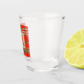 RODE SCOTT TARTAN Shotglas + Initiaal Shot Glas (Rechts)