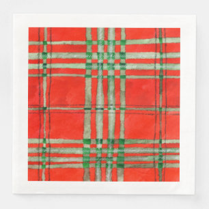 RODE SCOTT TARTAN Standaard servetjes van papier v Servet