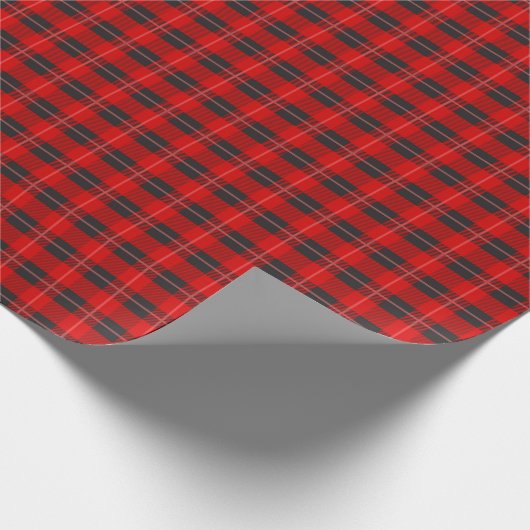 RODE SCOTTISH PLAID MATTE WRAPPING PAPIER (Hoek)