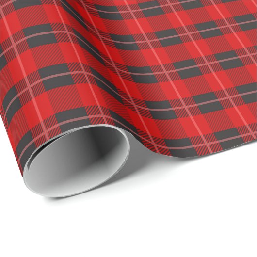 RODE SCOTTISH PLAID MATTE WRAPPING PAPIER (Rol Hoek)