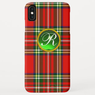 RODE SCOTTISH TARTAN EN GROENE GEMSTONMONOGRAM Case-Mate iPhone CASE