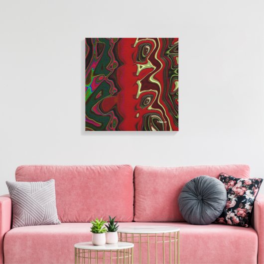 Rode scramble canvas afdruk (Insitu (Woonkamer))