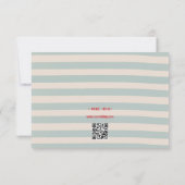 Rode Script Blauwe Aquarel QR Code Retro Bruiloft RSVP Kaartje (Achterkant)