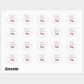 Rode script Kerstmis feestelijke enveloppe verzege Ronde Sticker (Vel)