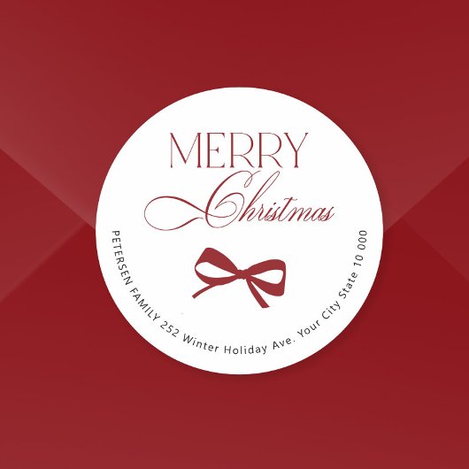 Rode script Kerstmis feestelijke enveloppe verzege Ronde Sticker