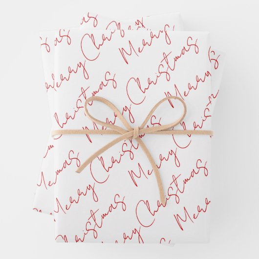 Rode script kerstvakantie inpakpapier vel (In situ)