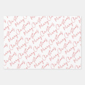 Rode script kerstvakantie inpakpapier vel (Voorkant)