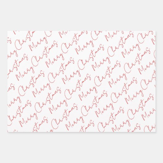 Rode script kerstvakantie inpakpapier vel (Voorkant)
