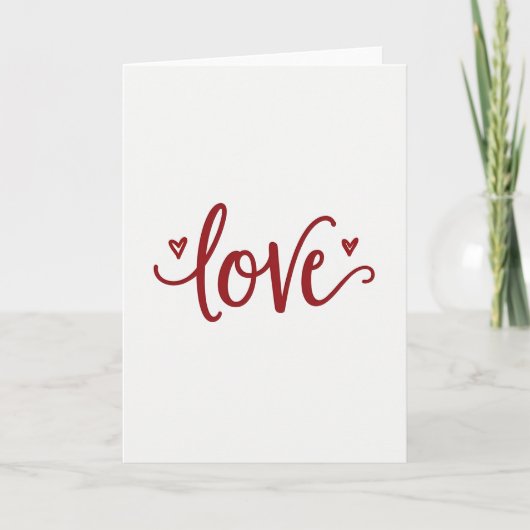 Rode Script Love Hearts Kaart (Voorkant)
