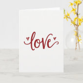 Rode Script Love Hearts Kaart (Gele Bloem)
