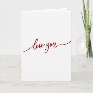 Rode Script Love You Kaart