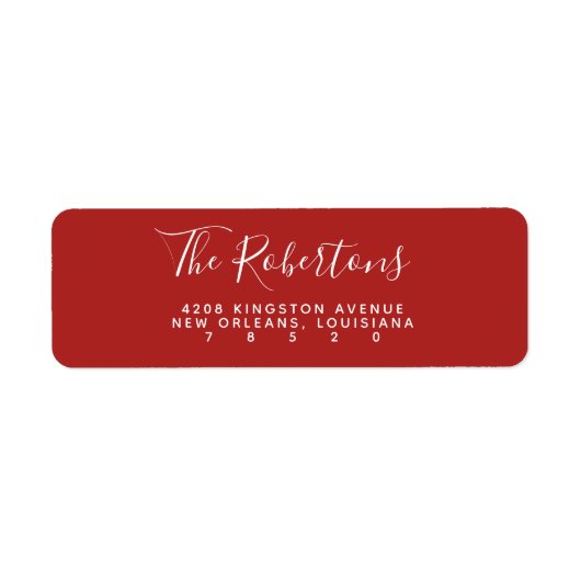 Rode Script Name Return Address Labels (Voorkant)