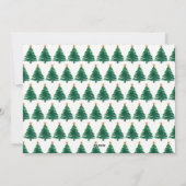 Rode Script Prettig Kerstfeest en Waterverf Boom Feestdagenkaart (Achterkant)