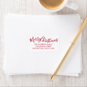 Rode Script Prettig Kerstmis Retouradres Etiket (Insitu)