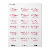 Rode Script Prettig Kerstmis Retouradres Etiket (Full Sheet)