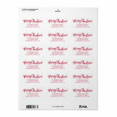 Rode Script Prettig Kerstmis Retouradres Etiket (Full Sheet)
