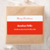 Rode Script Sjabloon Vrolijk Kerstmis Verzending Etiket (Insitu)