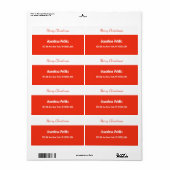 Rode Script Sjabloon Vrolijk Kerstmis Verzending Etiket (Full Sheet)