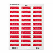 Rode Script Sneeuwvlokken Prettig Kerstmis Adres Etiket (Full Sheet)