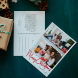 Rode Script Vrolijk Kerstmis Verticale Twee Foto Feestdagenkaart<br><div class="desc">Vier het seizoen met dit rode script Merry Christmas verticaal twee foto vakantie briefkaart met een vleugje elegante charme. Het chique ontwerp toont een eenvoudig rood-wit kleurenpalet, dat de gezellige sfeer van de winter oproept. De moderne en unieke aantrekkingskracht en rustieke bewoording creëer zorgt voor een perfecte balans tussen seizoensgebonden...</div>