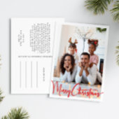 Rode Script Vrolijk Kerstmis Verticale volledige F Feestdagenkaart