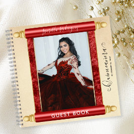 Rode Scroll Foto Budget Quinceañera Gastenboek Notitieboek