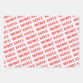 Rode Secret Santa Tekst Inpakpapier Vellen (Voorkant 2)